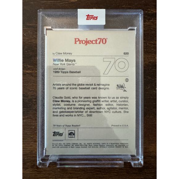 2021 Topps Project 70 1989 Willie Mays 620 By Claw Money PR659 - Picture 3 of 3